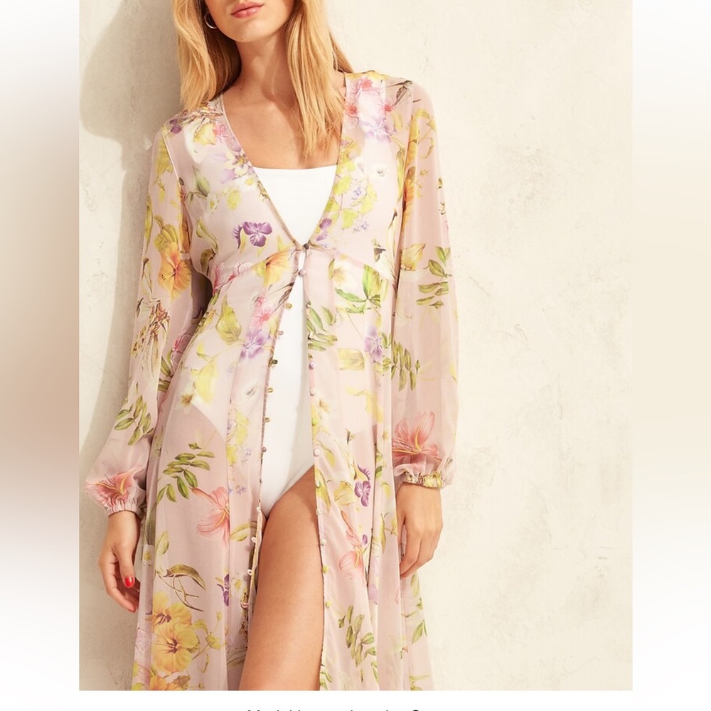 Sheer Floral Maxi Cover-Up